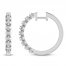 Diamond Hoop Earrings 1/2 ct tw 10K White Gold