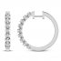 Diamond Hoop Earrings 1/2 ct tw 10K White Gold