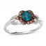 Le Vian Blue Topaz Ring 1/5 ct tw Diamonds 14K Vanilla Gold