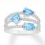 Blue Topaz & Lab-Created White Sapphire Ring Sterling Silver