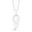 Diamond Angel Wing Necklace 1/10 ct tw Round-cut Sterling Silver 18"