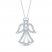 Diamond Angel & Heart Necklace 1/5 ct tw Round-Cut 10K White Gold 18"