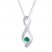 Diamond Infinity Necklace Lab-Created Emerald Sterling Silver