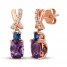 Le Vian Amethyst & Iolite Earrings 1/5 ct tw Diamonds 14K Strawbery Gold