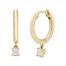 Diamond Dangle Hoop Earrings 1/5 ct tw Round-cut 10K Yellow Gold
