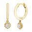 Diamond Dangle Huggie Hoop Earrings 1/4 ct tw Round-cut 10K Yellow Gold