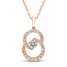 Encircled by Love Diamond Necklace 1/2 ct tw Round-cut 10K Rose Gold 18"