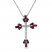 Lab-Created Ruby & White Lab-Created Sapphire Cross Necklace Sterling Silver 18"