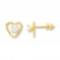Opal Heart Earrings 14K Yellow Gold