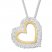 Diamond Heart Necklace 1/20 ct tw Sterling Silver/10K Gold
