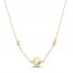 Gold Beaded Necklace 14K Yellow Gold 18"