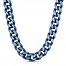 Men's Chain Necklace Stainless Steel/Blue Ion Plating 24"