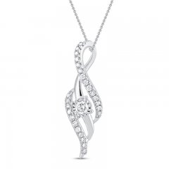 Diamond Necklace 1/4 ct tw Sterling Silver 18"