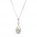 Aquamarine Necklace 1/20 cttw Diamonds Sterling Silver/10K Gold