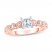 Adrianna Papell Diamond Engagement Ring 1/2 ct tw Princess/Round-cut 14K Rose Gold