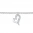 Heart Anklet 1/20 ct tw Diamonds Sterling Silver