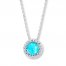 Lab-Created Blue Opal Necklace Sterling Silver