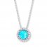 Lab-Created Blue Opal Necklace Sterling Silver