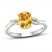 Citrine & Diamond Ring Oval/Round-Cut 10K Yellow Gold/Sterling Silver
