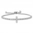 Diamond Cross Bolo Bracelet 1 ct tw Round-cut 10K White Gold