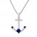 Diamond Anchor Necklace Lab-Created Sapphires Sterling Silver