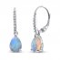 Opal & Diamond Earrings 1/10 ct tw 10K White Gold