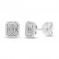 Neil Lane Diamond Earrings 1/4 ct tw Baguette/Round-cut 14K White Gold