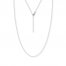 16" Adjustable Round Wheat Chain 14K White Gold Appx. .85mm