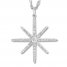 Diamond Star Necklace 1 ct tw Round-cut 14K White Gold 20"