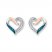 Heart Earrings 1/20 ct tw Diamonds Sterling Silver/10K Gold