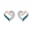Heart Earrings 1/20 ct tw Diamonds Sterling Silver/10K Gold