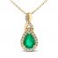 Emerald Twist Necklace 1/8 ct tw Diamonds 10K Yellow Gold 18"