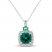 Lab-Created Emerald & White Lab-Created Sapphire Necklace Sterling Silver 18"