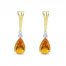 Citrine & Diamond Earrings Sterling Silver/10K Yellow Gold