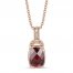 Le Vian Garnet Necklace 1/20 ct tw Diamonds 14K Strawberry Gold 18"