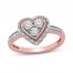 Diamond Heart Ring 1/10 ct tw 10K Rose Gold