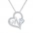 Heartbeat Necklace Lab-Created Sapphires Sterling Silver