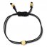 Disc Bracelet 10K Yellow Gold/Black Cord Adjustable
