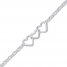 Heart Anklet Sterling Silver 9" Length