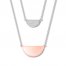 Diamond Layered Necklace 1/6 cttw Sterling Silver/10K Rose Gold