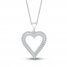 Diamond Two-Row Heart Necklace 1/3 ct tw Round-cut 10K White Gold 18"
