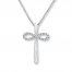 Infinity Cross Necklace 1/15 ct tw Diamonds Sterling Silver