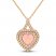 Pink Lab-Created Opal & White Lab-Created Sapphire Heart Necklace 10K Rose Gold 18"