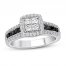 Previously Owned Black/White Diamond Engagement Ring 3/4 ct tw 14K Gold