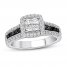 Previously Owned Black/White Diamond Engagement Ring 3/4 ct tw 14K Gold