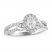 Diamond Engagement Ring 5/8 ct tw Oval/Round-cut in 14K White Gold