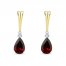 Garnet & Diamond Earrings Sterling Silver/10K Yellow Gold