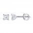 Diamond Solitaire Earrings 3/4 cttw Princess-cut 14K White Gold