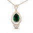 Le Vian Couture Emerald Necklace 5/8 ct tw Diamonds 18K Strawberry Gold 18"