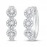 Diamond Hoop Earrings 1/4 ct tw Round-cut 10K White Gold